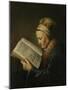 Old Woman Reading-Gerard Dou-Mounted Art Print