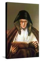 Old Woman, Reading-Rembrandt van Rijn-Stretched Canvas