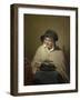 Old Woman Reading-Cornelis Kruseman-Framed Art Print