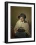 Old Woman Reading-Cornelis Kruseman-Framed Art Print