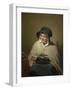 Old Woman Reading-Cornelis Kruseman-Framed Art Print