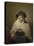 Old Woman Reading-Cornelis Kruseman-Stretched Canvas