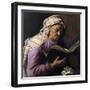 Old Woman Reading-Jan Lievens-Framed Art Print