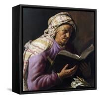 Old Woman Reading-Jan Lievens-Framed Stretched Canvas