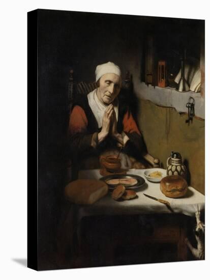 Old Woman Saying Grace, known as ‘The Prayer Without End’, C.1656-Nicolaes Maes-Stretched Canvas