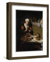 Old Woman Saying Grace, known as ‘The Prayer Without End’, C.1656-Nicolaes Maes-Framed Giclee Print