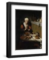 Old Woman Saying Grace, known as ‘The Prayer Without End’, C.1656-Nicolaes Maes-Framed Giclee Print