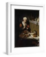 Old Woman Saying Grace, known as ‘The Prayer Without End’, C.1656-Nicolaes Maes-Framed Giclee Print