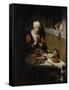Old Woman Saying Grace-Nicolaes Maes-Framed Stretched Canvas