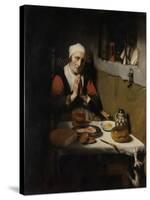Old Woman Saying Grace-Nicolaes Maes-Stretched Canvas
