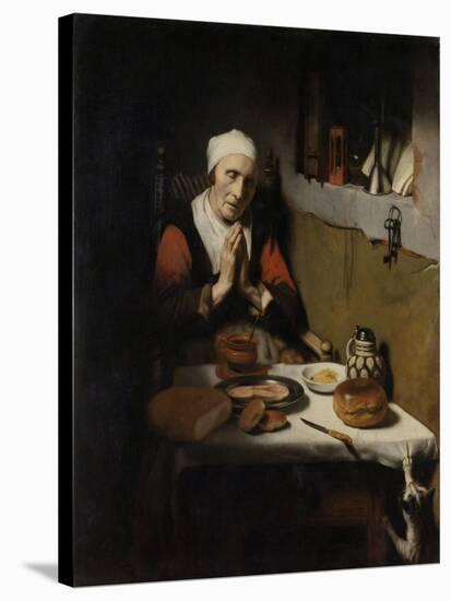 Old Woman Saying Grace-Nicolaes Maes-Stretched Canvas