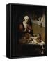 Old Woman Saying Grace-Nicolaes Maes-Framed Stretched Canvas