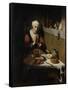 Old Woman Saying Grace-Nicolaes Maes-Framed Stretched Canvas