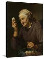 Old Woman Selling Eggs-Hendrick Bloemaert-Stretched Canvas