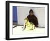 Old Woman Sitting Against a Wall, Nepal-David D'angelo-Framed Photographic Print