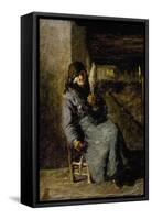Old Woman Spinning with the Distaff-Biagio Canevari-Framed Stretched Canvas