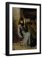 Old Woman Spinning with the Distaff-Biagio Canevari-Framed Giclee Print