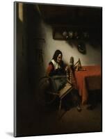 Old Woman Spinning-Nicolaes Maes-Mounted Art Print