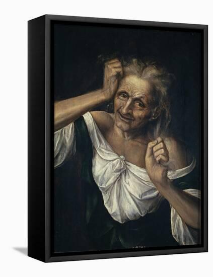 Old Woman Tearing at Her Hair-Quentin Massys-Framed Stretched Canvas