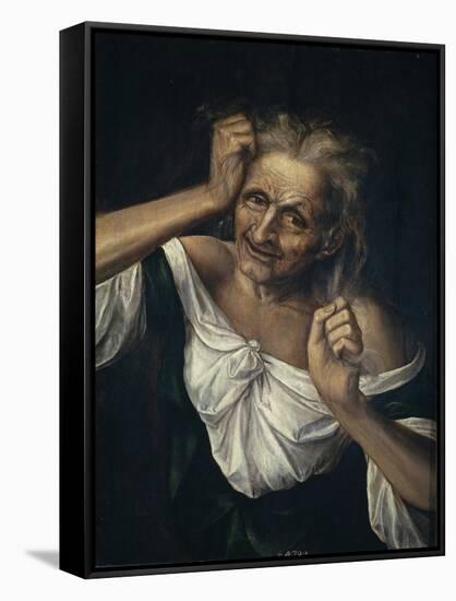 Old Woman Tearing at Her Hair-Quentin Massys-Framed Stretched Canvas