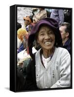 Old Woman, Tibet-Michael Brown-Framed Stretched Canvas