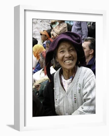 Old Woman, Tibet-Michael Brown-Framed Photographic Print