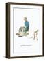 Old Woman Twisting Cotton-George Henry Malon-Framed Art Print