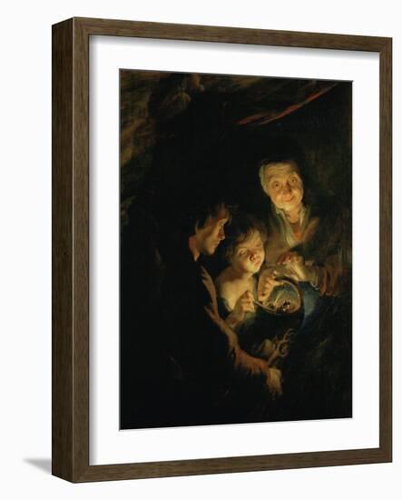 Old Woman with Brazier, circa 1618-1620-Peter Paul Rubens-Framed Giclee Print