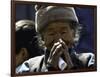 Old Woman with Hands to Face, Nepal-David D'angelo-Framed Premium Photographic Print