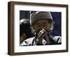 Old Woman with Hands to Face, Nepal-David D'angelo-Framed Photographic Print