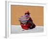 Old Woman with Sling Crouches on Sidewalk, Cusco, Peru-Jim Zuckerman-Framed Photographic Print