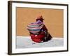 Old Woman with Sling Crouches on Sidewalk, Cusco, Peru-Jim Zuckerman-Framed Photographic Print