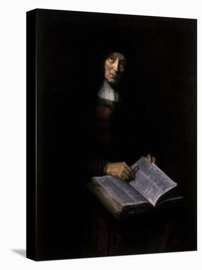 Old Women with Book-Nicolaes Maes-Stretched Canvas