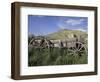 Old Wood Wagon near Mining Ghost Town at Bannack State Park, Montana, USA-Jamie & Judy Wild-Framed Photographic Print