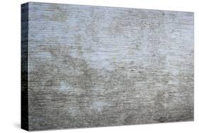 Old Wooden Background of Weathered Distressed Rustic Wood with Faded Light Blue Paint Showing Woodg-elenathewise-Stretched Canvas