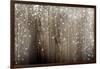 Old Wooden Background With Falling Snow Flakes-Kesu01-Framed Art Print