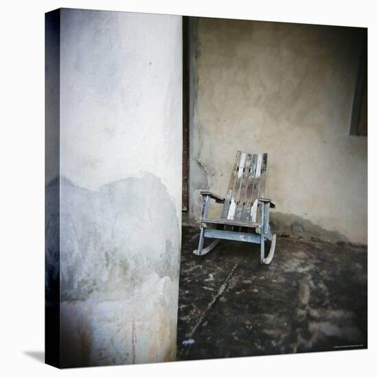 Old Wooden Chair on Porch, Vinales, Cuba, West Indies, Central America-Lee Frost-Stretched Canvas