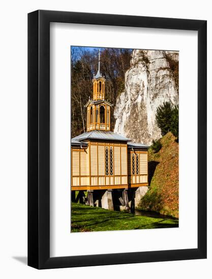 Old Wooden Chapel on Water - Ojcow, Poland.-Curioso Travel Photography-Framed Photographic Print