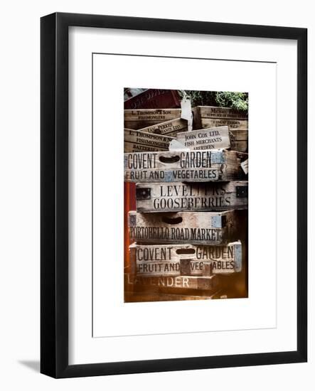 Old Wooden Crates used on Markets in London - Portobello Road Market - Notting Hill - UK - England-Philippe Hugonnard-Framed Art Print