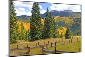 Old Wooden Fence and Autumn Colors in the San Juan Mountains of Colorado-John Alves-Mounted Photographic Print