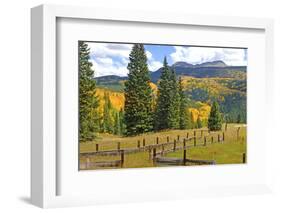 Old Wooden Fence and Autumn Colors in the San Juan Mountains of Colorado-John Alves-Framed Photographic Print