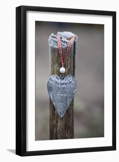 Old Wooden Fence with Heart-Andrea Haase-Framed Photographic Print