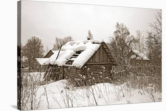 Old Wooden House amongst Winter Snow-basel101658-Stretched Canvas