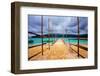 Old Wooden Jetty on a Beautiful Tropical Beach-PomInOz-Framed Photographic Print