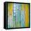 Old Wooden Planks Painted with Paint Cracked by a Rustic Background-Elena Larina-Framed Stretched Canvas