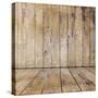 Old Wooden Room, Retro Background-Vlntn-Stretched Canvas