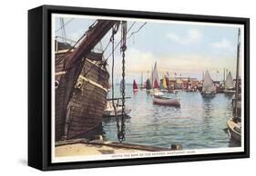 Old Wooden Ship, Nantucket, Massachusetts-null-Framed Stretched Canvas