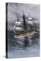 Old Wooden Whaling-Ship under Sail-null-Stretched Canvas