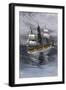 Old Wooden Whaling-Ship under Sail-null-Framed Premium Giclee Print