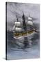 Old Wooden Whaling-Ship under Sail-null-Stretched Canvas